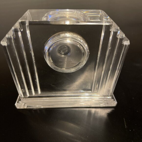 WATERFORD CRYSTAL Metropolitan 4 X 4 Inch Desk Clock Signed Clock Face Working - Picture 4 of 5